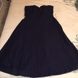 J crew strapless navy summer dress size 6